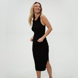 Michael Stars Elegant Black Wren Tank Midi Dress